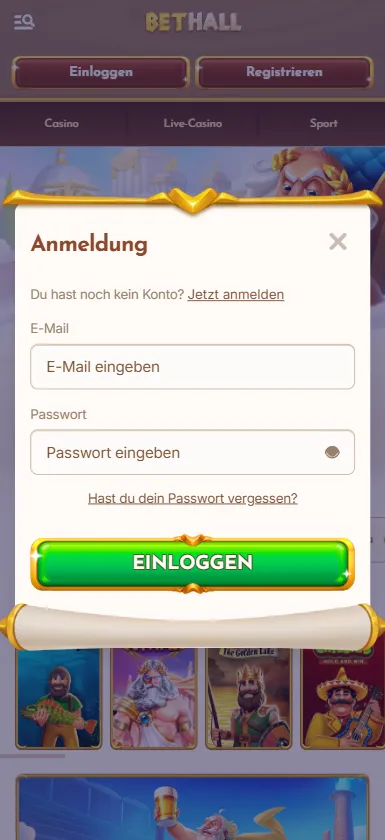 Schneller Login-Prozess für bestehende Konten