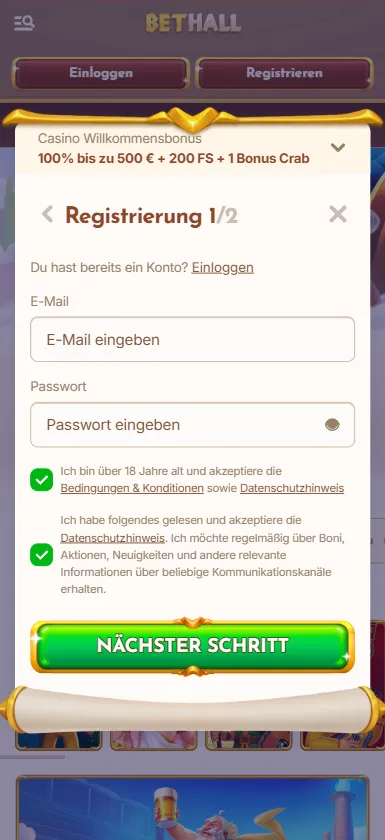 Einfache Kontoerstellung in wenigen Schritten