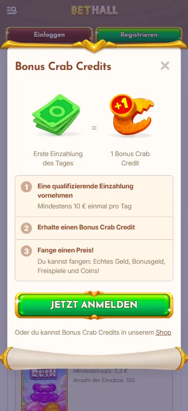Einzigartiges Prämienprogramm mit Fortschrittsanzeige