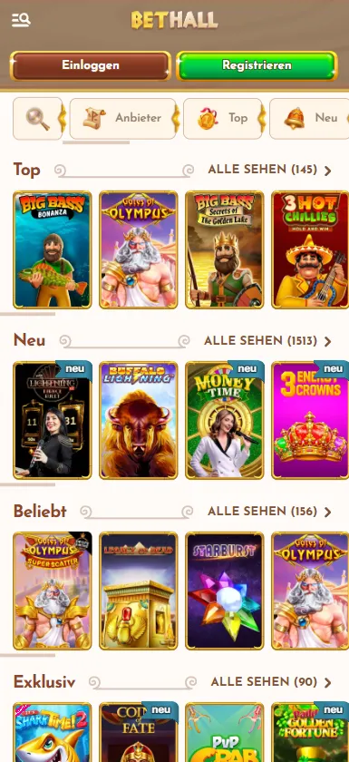 Vielfältige Auswahl an Online-Slots mit beliebten Titeln